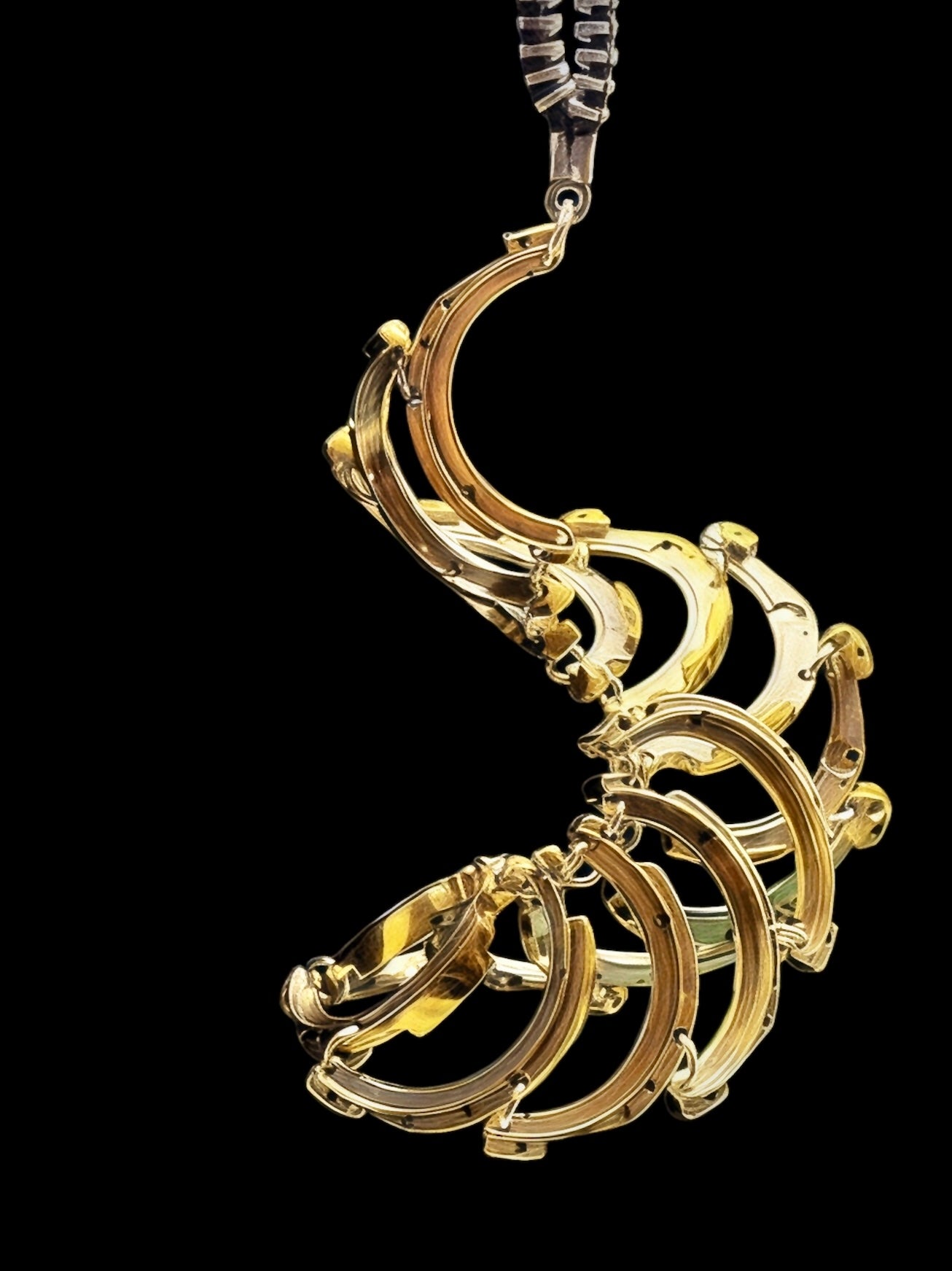 Articulated Structure Necklace - Sculptural Form - Bitácora Collection - Cycle