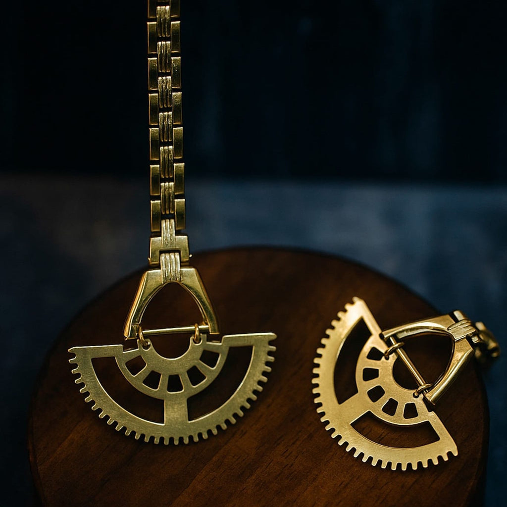 Zenith – Ascending Brass Earrings with Rotor Geometry | Elevated Design